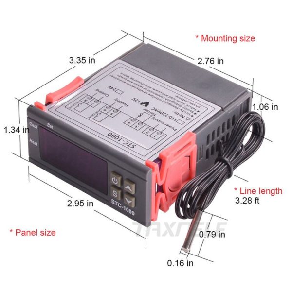 Digitálny termostat STC-1000, -50~+ 99°C, 2 výstupy, senzor 1m, 230V AC - Image 2